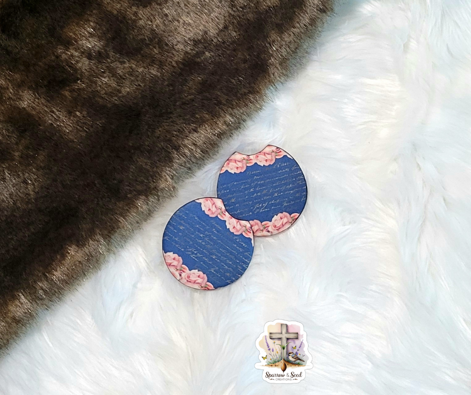 Graceful Petals Car Coaster Set