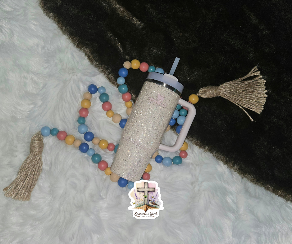Cherry Blossom Shimmer Travel Tumbler
